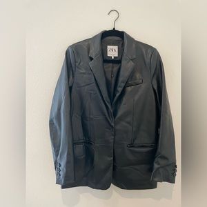 ZARA FAUX LEATHER BLAZER